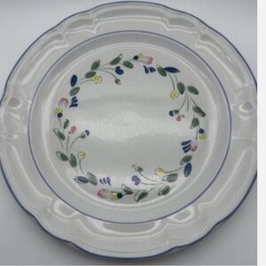 One 10.5” Vintage Floral Expressions Hand Decorated Stoneware
